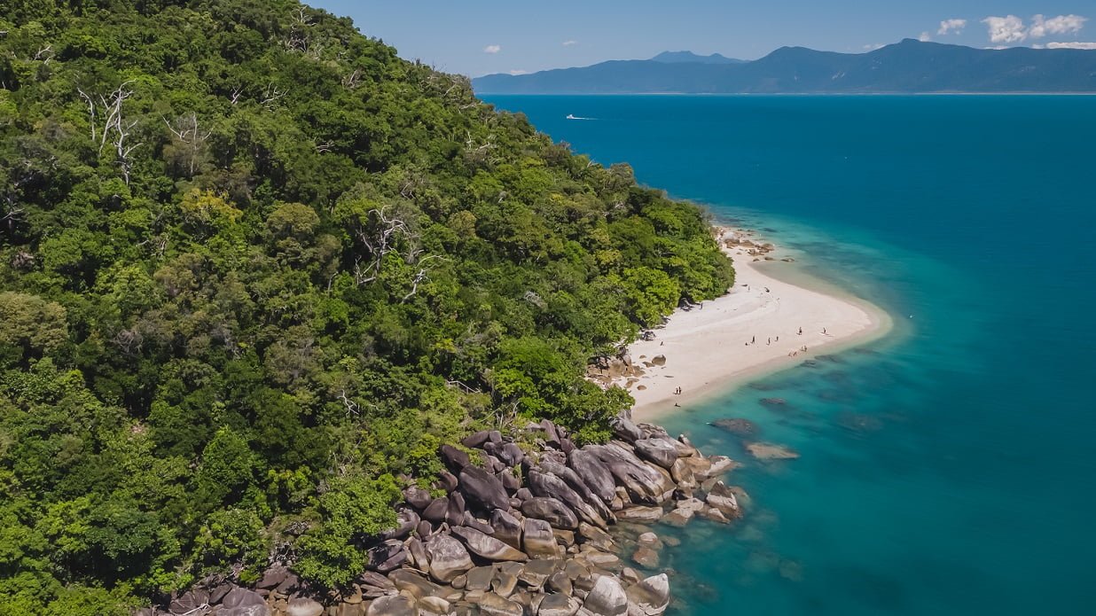 white sandy beach with clear blue water at Fitzroy Island