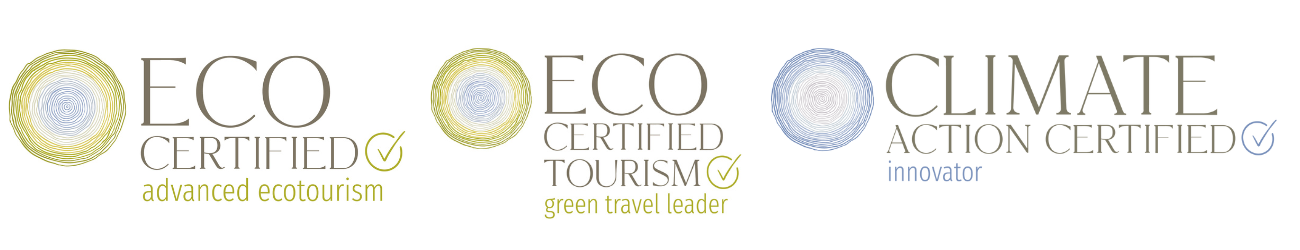 Advanced Eco tourism certified, green travel leader and climate action innovator certified