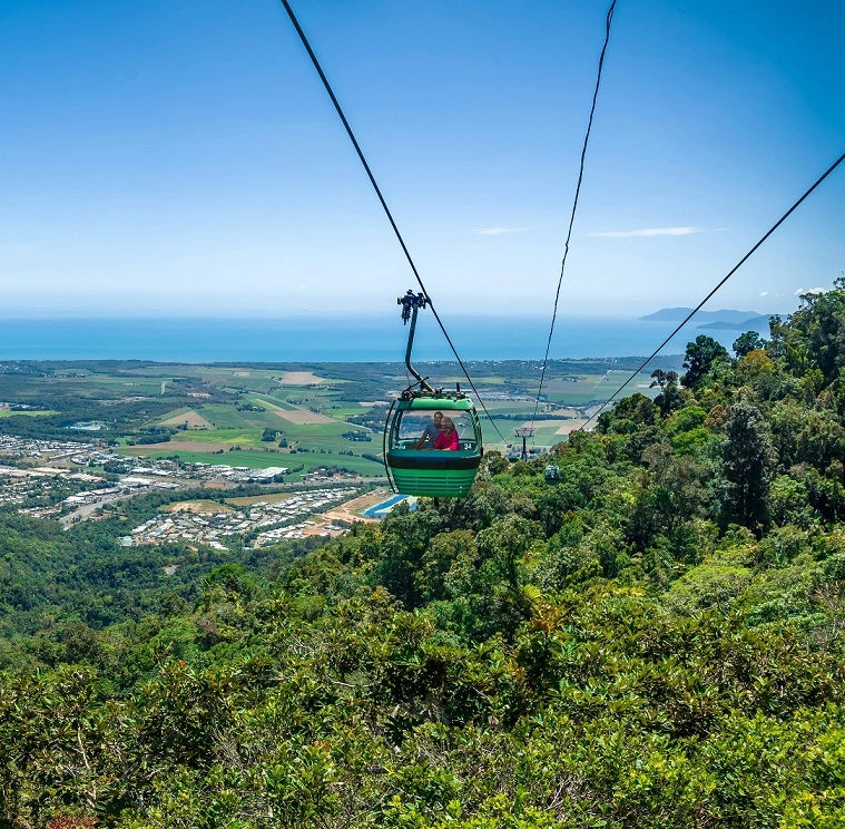Skyrail with views over the rainforest and coral sea
