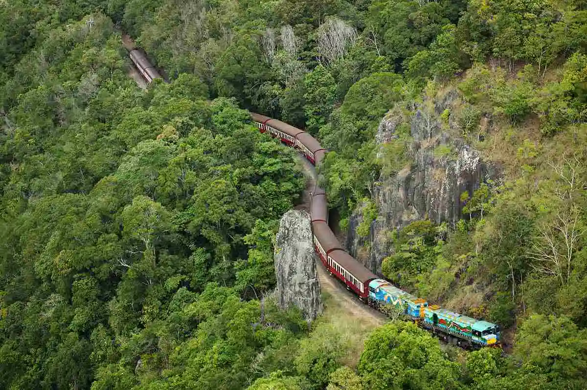 Kuranda Scenic Railway winding through the rainforest 