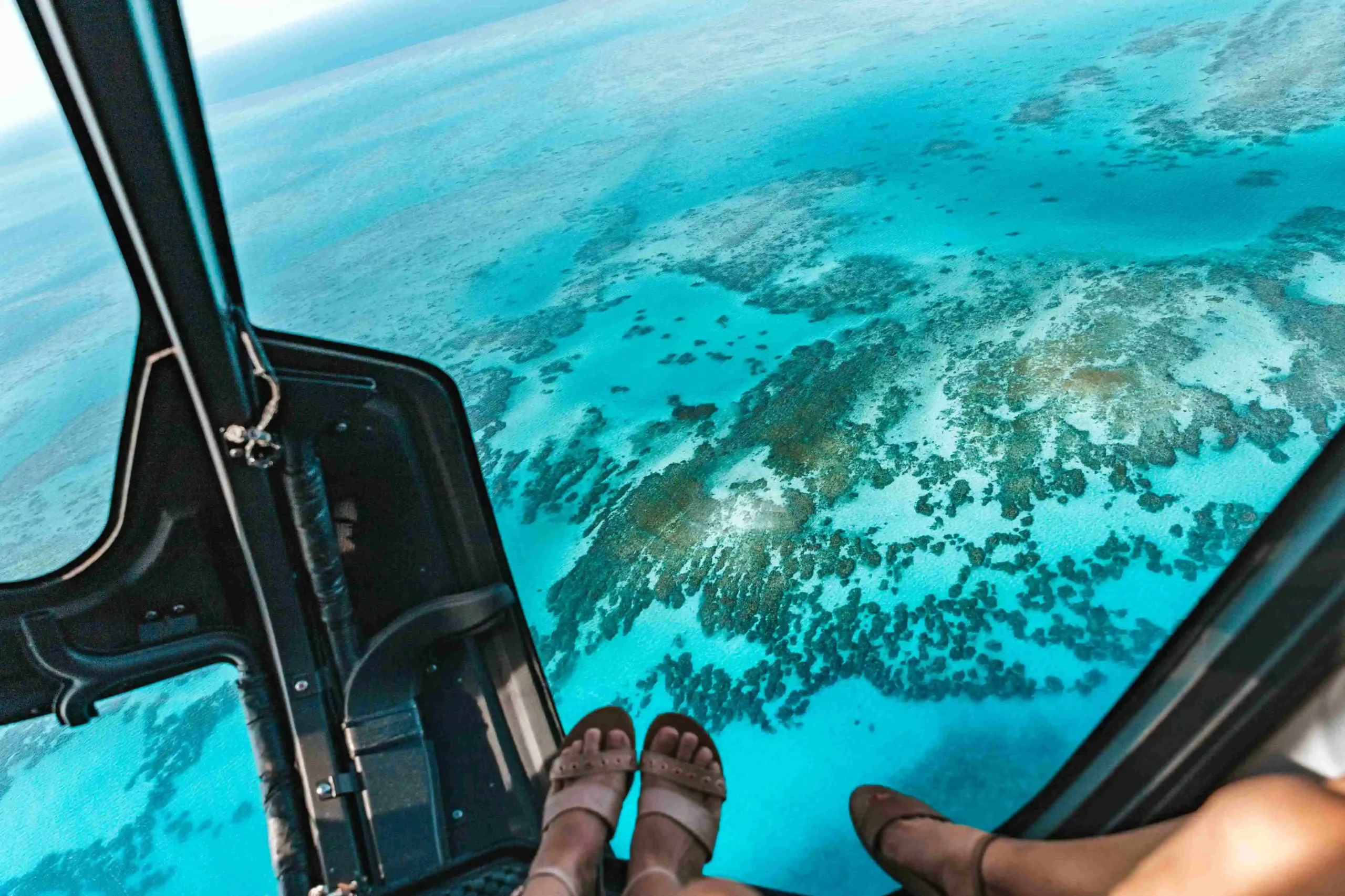 View of the Great Barrier Reef from Nautilus Aviation Helicopter 