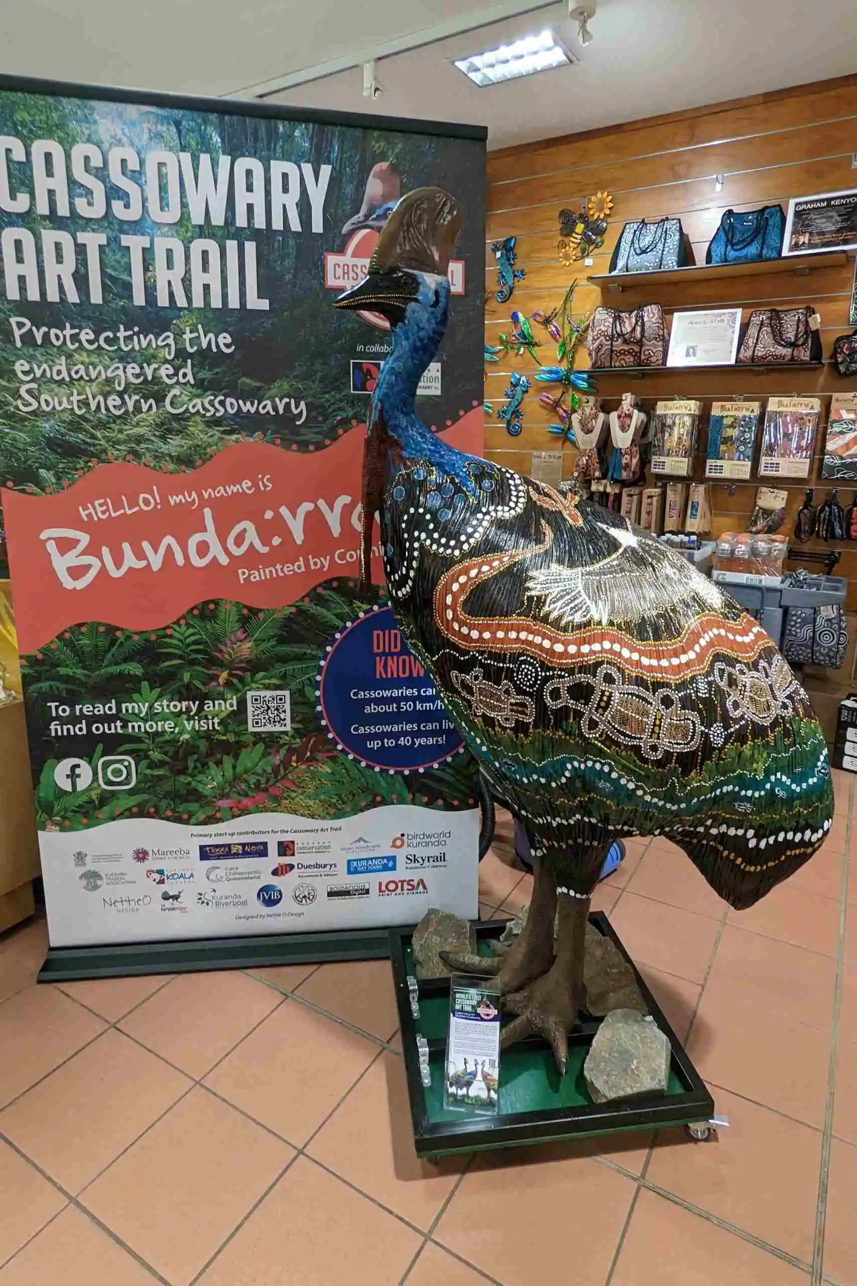 Painted Cassowary Bunda:rra statue