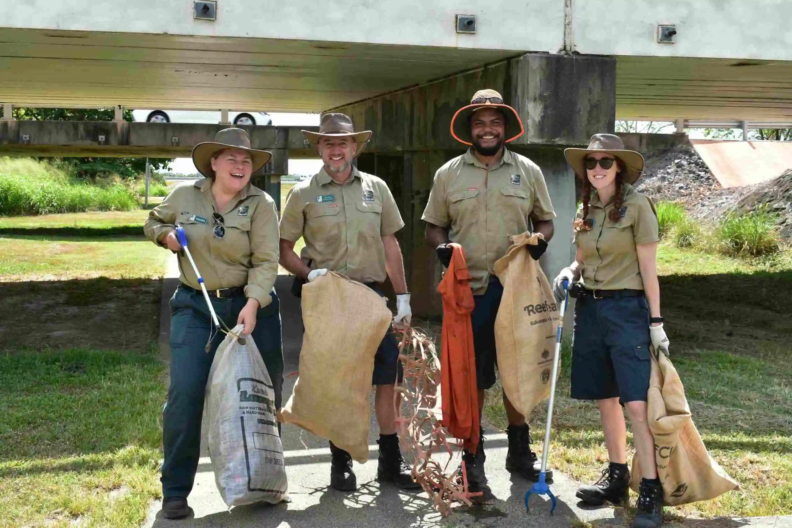 Skyrail's Environment Rangers Team collecting rubbish